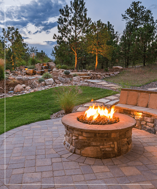 Custom Hardscape Fire Pit in Holly Springs NC