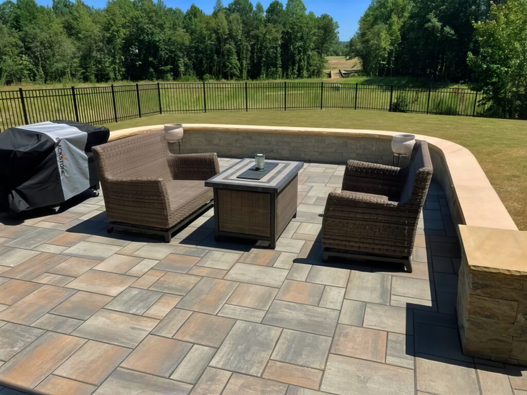 custom hardscape with patio pavers in holly springs