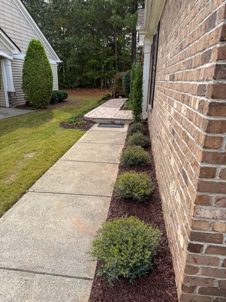 Stone walkway by Holly Springs NC landscaping company
